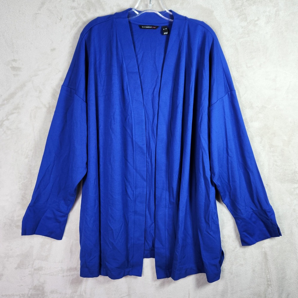 Isaac‎ Mizrahi Live Cardigan Womens 4X Dark Blue Go To Knit Open Front A673939
